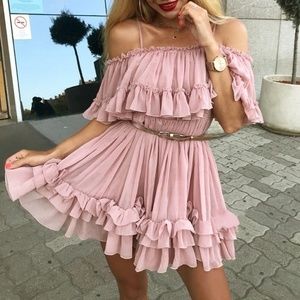 Elegant holiday loose beach mini dress